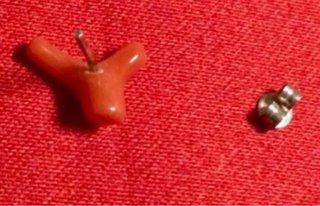 Pendientes Coral Rojo y Plata