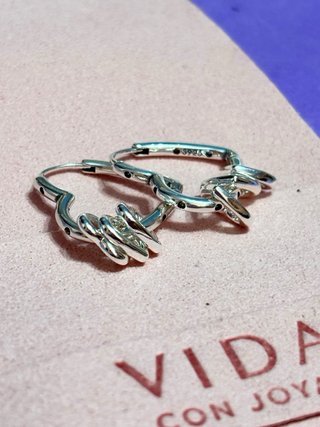 Pendientes Corazón Plata con Circonitas y 3 corazo