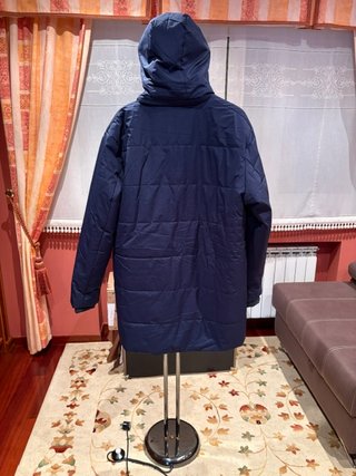 Parka Azul Talla XL con Capucha Desmontable
