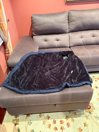 Parka Azul Talla XL con Capucha Desmontable
