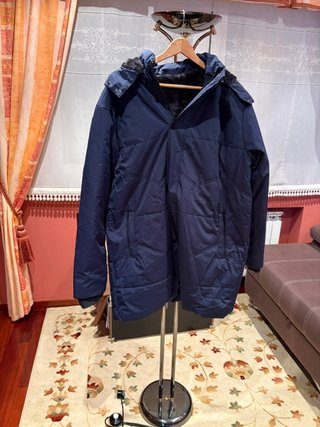Parka Azul Talla XL con Capucha Desmontable
