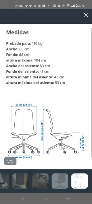 Silla IKEA LÅNGFJÄLL Rosa Tela