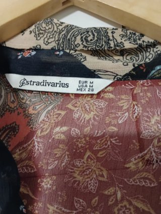 Camisa Patchwork Estampada Stradivarius Talla M