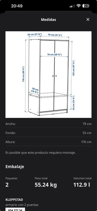 Armario 2 puertas Ikea