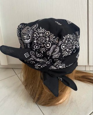 Bandana unisex nera con stampa