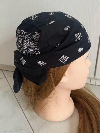 Bandana unisex nera con stampa