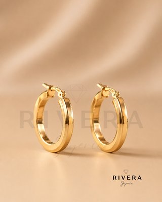 Pendientes Aro Hexagonal Oro 18k