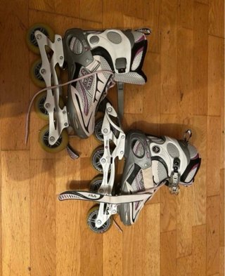Patines en línea Fila blancos y rosas talla 39