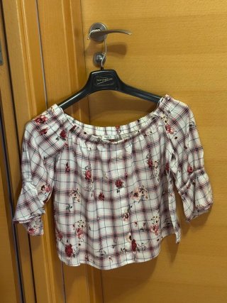 Blusa cuadros manga media