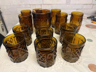 Juego 12 Vasos Cubitera Ambar