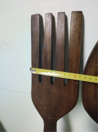 Set 2 Mestoli Grandi Legno Decorati