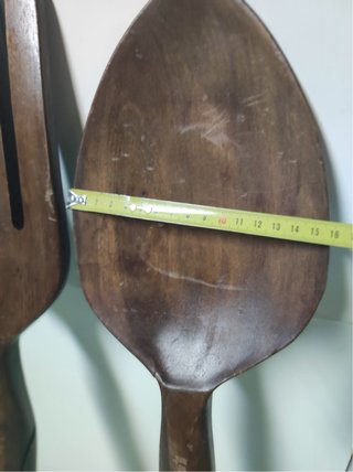 Set 2 Mestoli Grandi Legno Decorati