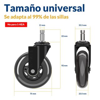 Sedia da ufficio COSYLAND a 5 ruote, 11mm, morbide