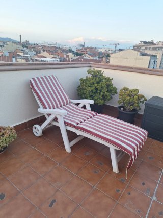 Tumbona plegable roja
