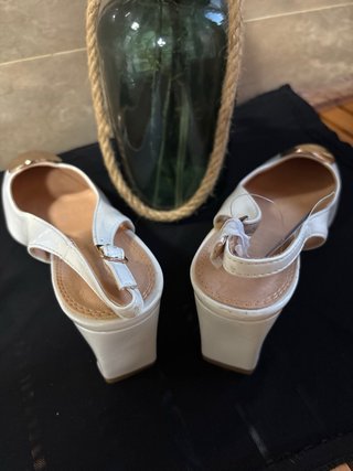 Sandalias Slingback Blancas Talla 38