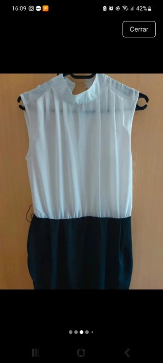 Conjunto efecto vestido blanco y negro