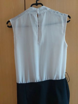 Conjunto efecto vestido blanco y negro