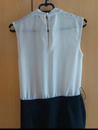 Conjunto efecto vestido blanco y negro