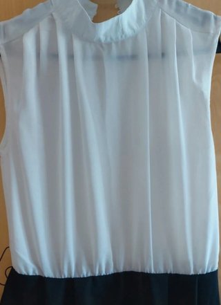Conjunto efecto vestido blanco y negro