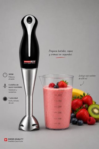 Batidora de Mano Swiss Line 300W Acero Inoxidable