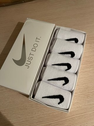 Pack 5 calcetines largos Nike blancos