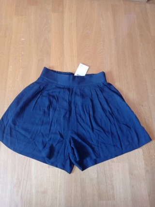 Pantalón corto viscosa azul