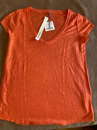 Camiseta Stradivarius naranja talla M