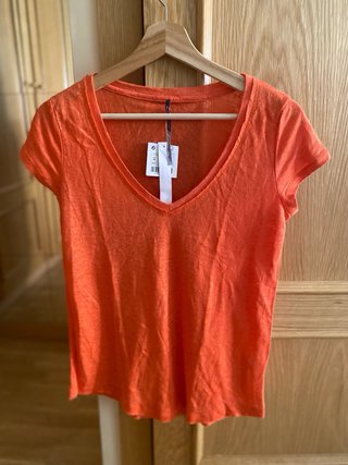 Camiseta Stradivarius naranja talla M