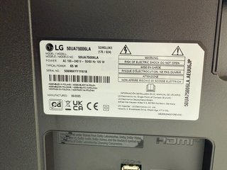 LG 50” 4K Smart TV (50UA75006LA)