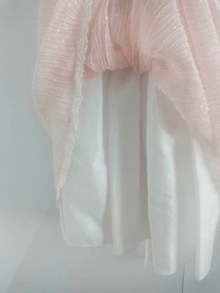 Vestido ceremonia niña blanco y rosa