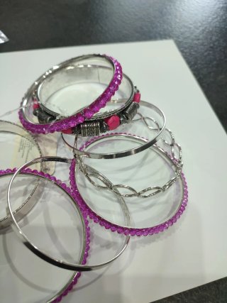 Set Bracciali Rosa e Argento