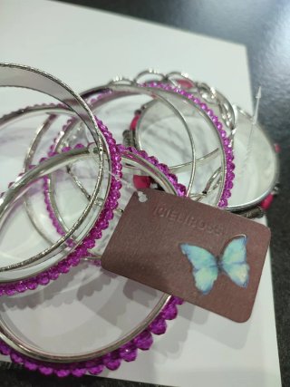 Set Bracciali Rosa e Argento