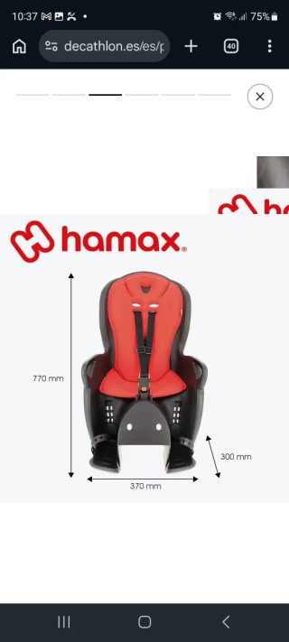 Silla asiento portabebés bici Hamax Smiley