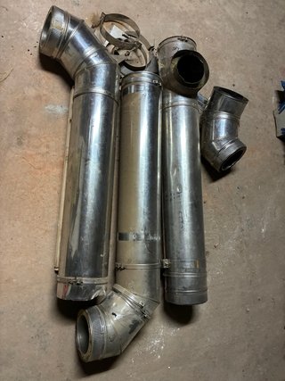 3 Tubos Chimenea Inox Doble Pared 1m