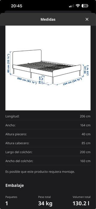 Estructura Cama Tapizada Slattum