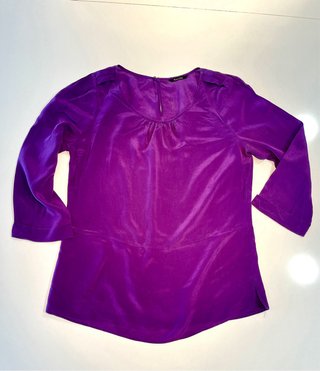 Blusa seda Massimo Dutti morada