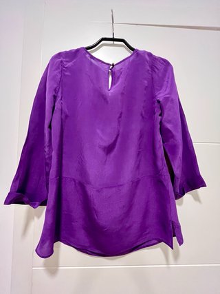 Blusa seda Massimo Dutti morada