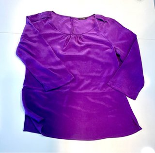 Blusa seda Massimo Dutti morada