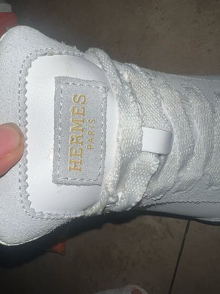 Hermes Bambas Blancas y Naranja Nueva con etiqueta