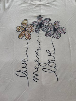 Maglia donna bianca con fiori colorati Tg L