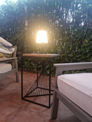 Mesa auxiliar Forfa negra exterior madera