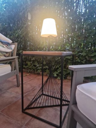 Mesa auxiliar Forfa negra exterior madera