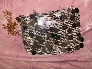 Bolso de fiesta lentejuelas dorado y plateado