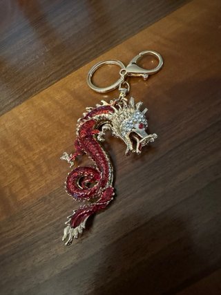 Portachiavi Dragone Cinese Rosso e Oro