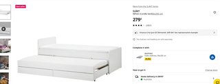 Cama nido IKEA SLÄKT blanca 90x200
