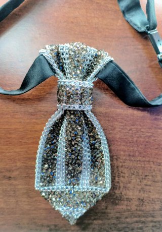 Cravattina Gioiello Luxury Argento & Grey Strass