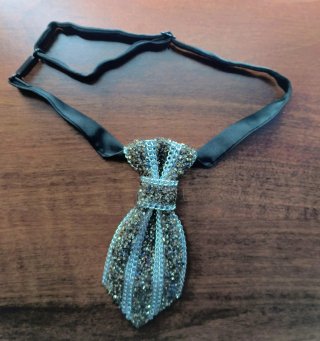 Cravattina Gioiello Luxury Argento & Grey Strass