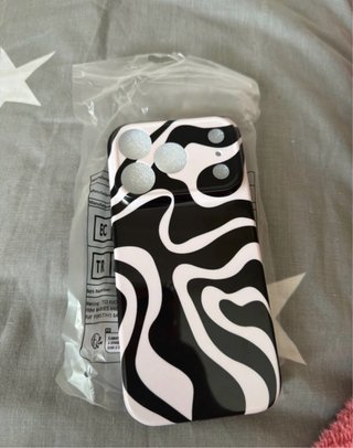 Custodia iPhone 14 Pro Design Onde Bianco/Nero