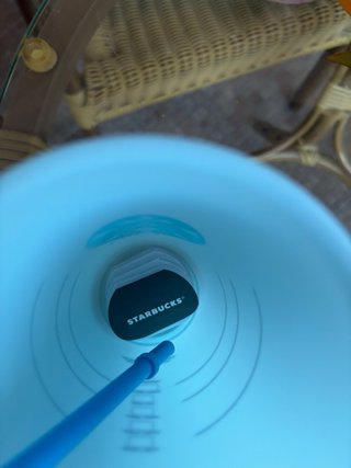Vaso Starbucks Azul con Tapa y Popote