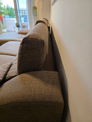 Sofá Chaiselongue Marrón Tela